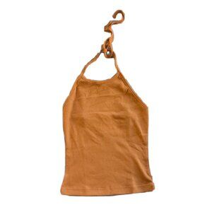 Nu Swim Organic Cotton Pomelo Halter Tank Size XS, Mustard Color